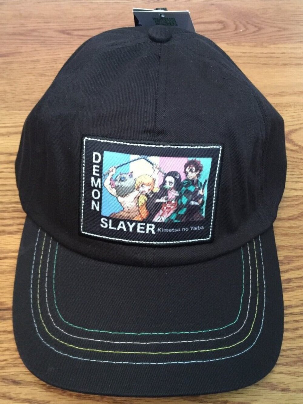 DEMON SLAYER KIMETSU NO YAIBA BLACK STRAPBACK CAP HAT CULTUREFLY NWT